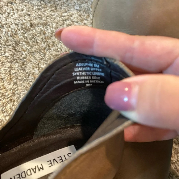 STEVE MADDEN Adelphie Leather Ankle Booties in Taupe Size 8 - Picture 5 of 8